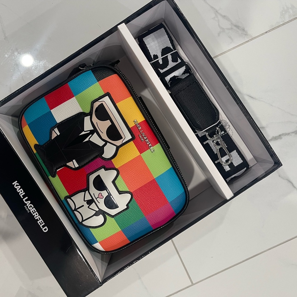 Karl Lagerfeld Colorful Checkered Crossbody Bag